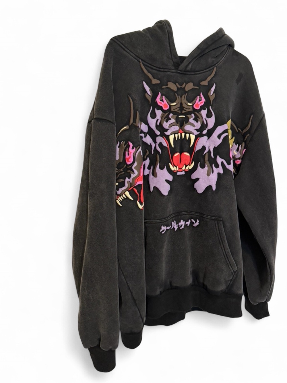 Hellhound Flame Hoodie Oversized Y2K Goth Anime Streetwear 2XL